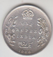 India, Compagnia Delle Indie - Edward VII° -  " One Rupee " Anno 1906 Arg. 9,17 - Colonias