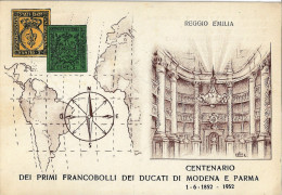 CENTENARIO DEI FRANCOBOLLI DI MODENA E PARMA 1952 - FDC