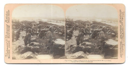 South Africa. Photo Stéréo Sur Carton 178x89 Mm. Boer War. Cape Garrison Artillery Making It Hot For The Boers (GF3880) - Stereoscopic