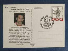 Croatia 2021 Pavle Pavo Jurina Handball Player Gold Medal Winner Olympic Games Los Angeles Stationery & Commem. Postmark - Hand-Ball