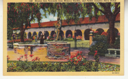 T65. Vintage US Linen Postcard. Mission San Fernando From Memory Garden. CA - Altri & Non Classificati