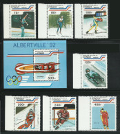 Congo 1989  Yvert 860/866 ** + Bloc 45 ** Jeux Olympiques D'Albertville - Winter Olympics 1992 - Bdf - Inverno1992: Albertville