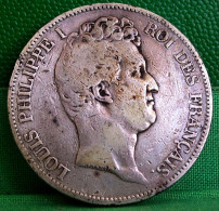 MONNAIE LOUIS PHILIPPE I  , 5 FRANCS 1830 A PARIS Argent , TETE NUE TRANCHE RELIEF France Old Silver Coin - 5 Francs