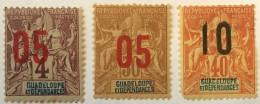Guadeloupe  72   73   74 Neufs* - Unused Stamps