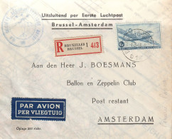 1946 Vol Bruxelles Amsterdam Papier Des Cartes De L'armée Américaine - Brieven En Documenten
