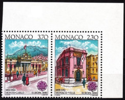 MONACO 1990 EUROPA: Post Offices, Paintings. Pair From S/Sheet, MNH - 1990