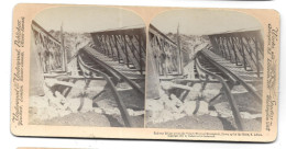 South Africa. Boer War. Photo Sur Carton 178x89 Mm. Railway Bridge Across The Valsch River Blow Up By The Boers (GF3885) - Stereoscopic