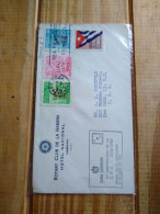 Cuba To Usa.upu 75 Years Ovpts.fdpmk Illustrated.flag Seal.rotary Club Cover - Briefe U. Dokumente