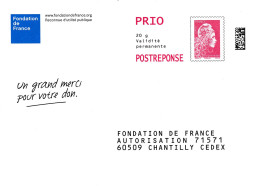 FRA - PAP - FONDATION DE FRANCE - N°182202 Et N°338879 - PAP: Ristampa/Marianne L'Engagée