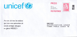 FRA - PAP - UNICEF - N°385055 Et N°299214 - Prêts-à-poster: Réponse /Marianne L'Engagée