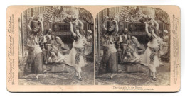 Turquie. Constantinople. Photo Stéréo Sur Carton 178x89 Mm. Danseuses D'un Harem / Dansing Girls In A Harem (GF3889) - Stereoscopic
