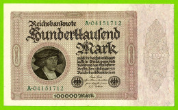 ALLEMAGNE / 100.000 MARK / 01 SEPTEMBRE 1923 / ETAT SUP / 190 X 115 Mm / Petite Trace De Pliure - 100.000 Mark