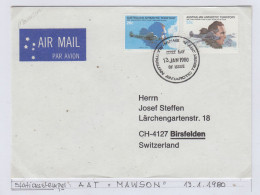 AAT First Flight Over The South Pole 2v FDC Ca Mawson 13.01.1980 (AS153) - FDC