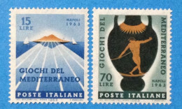1963 - ITALIA REPUBBLICA -  GIOCHI DEL MEDITERRANEO  - SERIE COMPLETA 2 VALORI  - SINGOLO - NUOVO - 1961-70:  Nuevos