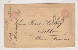 ROMANIA GALATI 1887 Postal Stationery To Germany - Enteros Postales