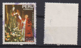 Peru Mi# 1635 Used Overprint Pope 1992 - Peru