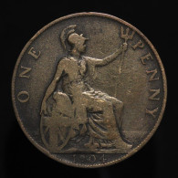 Grande-Bretagne / United Kingdom, Edward VII, 1 Penny, 1904, Bronze, TB (F), KM#794. - D. 1 Penny