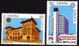 SPAIN 1990 EUROPA: Post Offices, Architecture. Complete Set, MNH - 1990