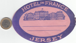 ETIQUETA - STICKER - LUGGAGE LABEL  HOTEL DE FRANCE - JERSEY    ETATS UNIS - UNITED STATES - - Etiquetas De Hotel