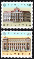 SWITZERLAND 1990 EUROPA: Post Offices, Architecture. Complete Set, MNH - 1990
