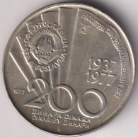 YUGOSLAVIA , 200 DINARA 1977 , TITO, SILVER COIN - Yougoslavie