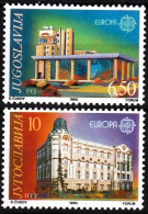 YUGOSLAVIA 1990 EUROPA: Post Offices, Architecture. Complete Set, MNH - 1990