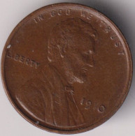 1910 , LINCOLNT CENT - 1909-1958: Lincoln, Wheat Ears Reverse