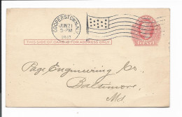 USA UX 23  -  1 Ct Mc Lincoln Ab Cooperstown M. Flaggenstempel Bedarfsverwendet - 1901-20