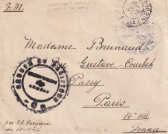 LETTRE. FM. NOUVELLE CALEDONIE. BATAILLON D'INFANTERIE COLONIALE DE LA NOUV. CAL. PAR SS PACIFIQUE POUR PARIS - Brieven En Documenten