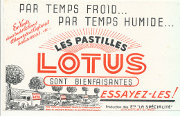 BU 2722   BUVARD  - LES PASTILLES LOTUS ( 21,50 Cm X 13,00 Cm) - Sucreries & Gâteaux