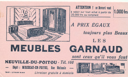 BU 2778   BUVARD -  MEUBLES GARNAUD  NEUVILLE DU POITOU  ( 21,00 Cm X 12,50 Cm) - Produits Ménagers