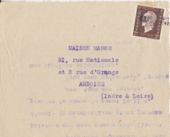 Lettre De Proust & Bertrand Obl. Griffe Orléans Le 25/5/45 Sur 2f00 Dulac N° 692 (Tarif Du 1° Mars 45) Pour Amboise - 1944-45 Marianne (Dulac)