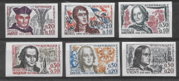 FRANCE 1963 -   Série De 6 Valeurs Non Dentelé YT N° 1370 à 1375 - Neuf ** - Personnages Célèbres - 1961-1970