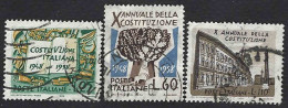 Italia 1958; Decennale Della Costituzione, Serie Completa. - 1946-60: Usados