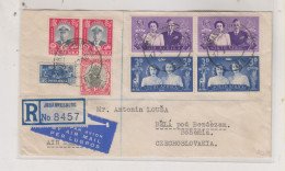 SOUTH AFRICA 1947  JOHANNESBURG Nice Registered Airmail Cover To Czechoslovakia - Luchtpost