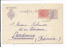 Spanien P 59 - 15 Ct. Alfons  M. 10 Ct ZF  Nach Bordeaux Bedarfsverwendet - 1931-....