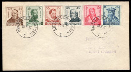 BELGIUM(1942) Bollandus. Vesalius. Stevin. Helmont. Dodones. Mercator. First Day Cover. Scott Nos B319-26, Yvert Nos 593 - ....-1951