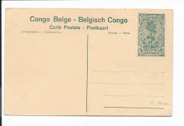 Belgisch-Kongo  P 61-73 ** - 15 Ct Palmen Bildpostkarte 'Elisabethville, La Residence Du Gouverneur' - Interi Postali