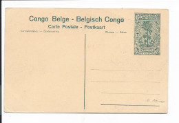 Belgisch-Kongo  P 61-73 ** - 15 Ct Palmen Bildpostkarte 'Elisabethville, La Residence Du Gouverneur' - Enteros Postales