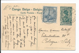 Belgisch-Kongo  P 61-76 - 15 Ct Palmen Bildpostkarte 'Elisabethville, Atelier De Menuiserie' M. 50 Ct ZF Nach Köln Verw. - Enteros Postales