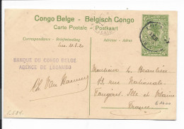 Belgisch-Kongo  P 42-69 - 5 Ct Palmen Bildpostkarte 'Albertville, Katanga' M. 5 Ct ZF Bildseit. Nach Frankreich Verw. - Entiers Postaux