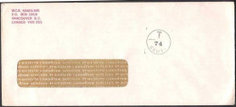 CANADA Postal History Old Cover With 74 CENTS Postage Due T - Postal Used - Port Dû (Taxe)