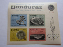 JO605  Feuillet Honduras    JO  Tokyo  1964   MNH   YT BF 8 - Estate 1964: Tokio