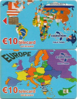 Cyprus - Cosmophone - COS-0023a - 8th Issue - World Map (Dark Colours, CN. 12mm From The Edge), Siemens S35, 10€, Used - Zypern