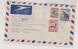 SOUTH AFRICA 1957 PRETORIA  Nice Registered  Airmail Cover To Austria - Poste Aérienne