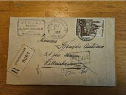 1953 REC 6081 LYON PREFECTURE N°917 RETOUR REFUSE ARRIVEE VILLEURBANNE CAD - Lettres & Documents