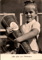 G8181 - Glückwunschkarte Schulanfang - Mädchen Zuckertüte - Verlag FOKU DDR - Eerste Schooldag