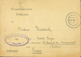 Guerre 40 Rare Avis Capture Dulag Cachet Offizierfangenen Dulag XII Censure Franchise Militaire Feldpost - 2. Weltkrieg 1939-1945