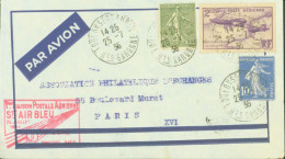 1ère Liaison Postale Aérienne Sté Air Bleu 25 7 1935 Toulouse Paris CAD Toulouse St Aubin 25 7 35 Avion YT 234 279 Ae 7 - 1927-1959 Lettres & Documents