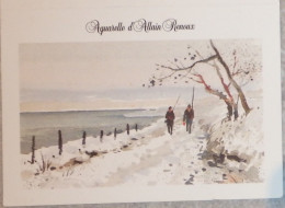 Petit Calendrier Poche 1987 Aquarelle Alain Renoux Pêche Pêcheur Neige  Crozon Finistère - Petit Format : 1981-90